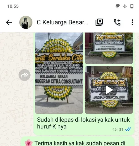 Pengiriman Papan Bunga Duka Kaligayam Wedi